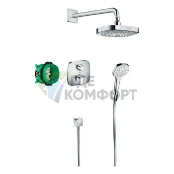 Душевой набор HG Croma E с термостатом Ecostat E, хром (27294000) - фото 1