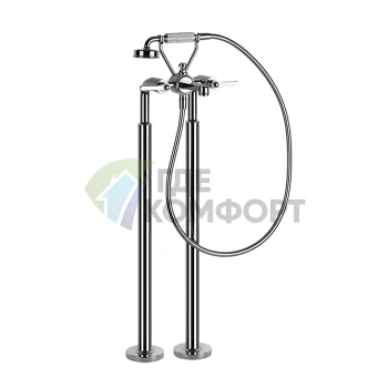 Напольный смеситель для ванны GESSI VENTI20 с ручным душем, хром (65128#031) - фото 1