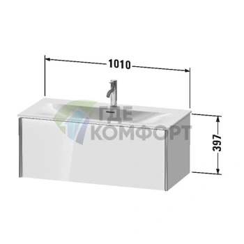 Подвесная тумба Duravit XViu 610x800x480 мм для раковины, белый глянцевый/champagne matt (XV40350B122) - фото 2