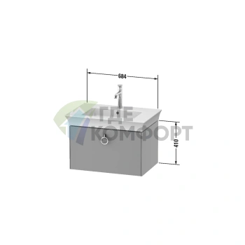 Подвесная тумба Duravit White Tulip, 410x684x458 мм, с ящиком, белый глянец (WT425108585) - фото 2