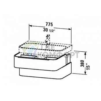 Тумба под раковину DURAVIT Happy D.2 80 см, цвет Белый глянец (H2636502222) - фото 2