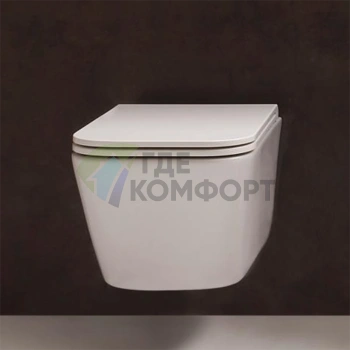 Унитаз подвесной GLOBO Stone безободковый компактный 45×37 см со скрытым монтажом (STS07.BI)