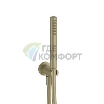 Душевой набор Fantini Venezia FIT с лейкой, шлангом и держателем в цвете Matt British Gold (29 P6 5944) - фото 1