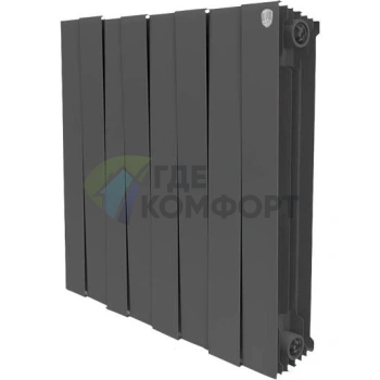 Радиатор биметаллический Royal Thermo Piano Forte 500 noir sable 8 секций-черный - фото 1