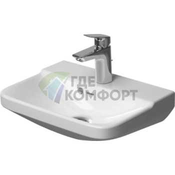 Раковина 0716450060 Duravit P3 Comforts для рук с перел Без отв под смеситель вкл заглушку для перелива хром 450x320мм Цвет Белый - фото 1
