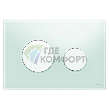 Кнопка смыва TECE Loop 9240651: зеленое стекло, белая кнопка - фото 1