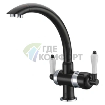 Смеситель для кухни Zorg ZR 327 YF Chrome Black: Стиль и функциональность - фото 1
