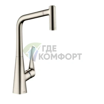 Кухонный смеситель Hansgrohe Metris M71 с выдвижным душем и поворотным изливом (73801800) - фото 1