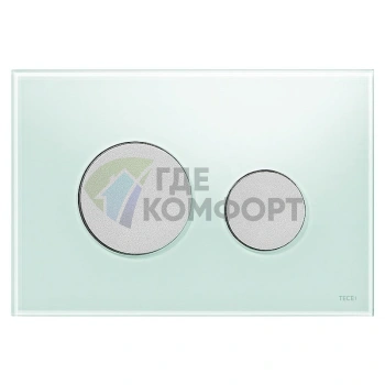 Кнопка смыва TECE Loop 9240652: зеленое стекло и матовый хром - фото 1