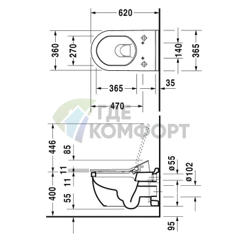 Сиденье-биде DURAVIT SensoWash Starck с функцией гигиенического душа (610001002000300) - фото 2