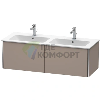 База под раковину Duravit XSquare 1280 мм с двумя выдвижными ящиками, цвет базальт матовый (XS407504343) - фото 1