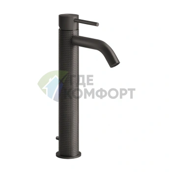 Высокий смеситель GESSI для раковины Brushed Black Metal PVD с донным клапаном (54404#707) - фото 1
