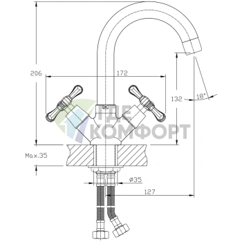Кухонный смеситель Rush Bianki BI7650-23 для мойки - фото 2