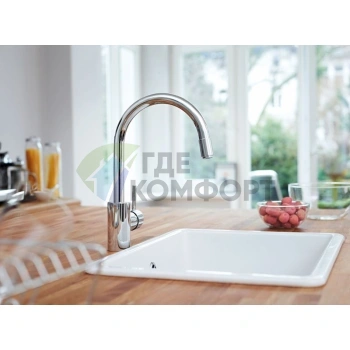 Смеситель для кухни Grohe Concetto: высокий излив из нержавеющей стали - фото 3