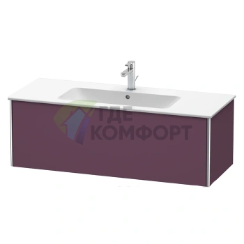 База под раковину Duravit XSquare 1210×478×400 мм с выдвижным ящиком, цвет тёмно-лиловый шелковисто-матовый (XS407409494) - фото 1