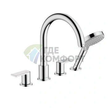 Смеситель для ванны Hansgrohe Vernis Shape с ручным душем, хром (71459000) - фото 1