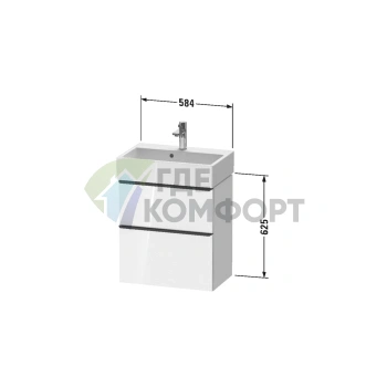 Подвесная тумбочка Duravit D-Neo: компактная, белая глянцевая (DE432902222) - фото 2