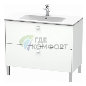 Тумба напольная под раковину Duravit Brioso 1020x479x683 мм с двумя выдвижными ящиками, белый матовый (233610) (BR440301018) - фото 1