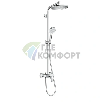 Комплект смесителя HG Crometta S 240 SHP с верхним и ручным душем — хром (27269000) - фото 1