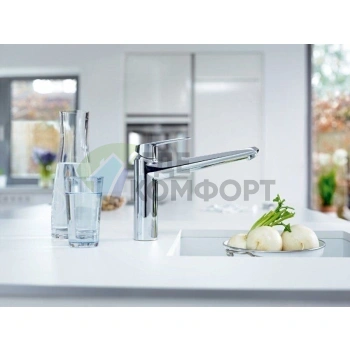 Смеситель Grohe Eurodisc Cosmopolitan 33312002 для кухни: однорычажный с керамическим картриджем - фото 3
