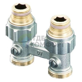 Узел нижнего подключения Oventrop Multiflex F ZB 1/2 AGx3/4 AG 1015883 прямой - фото 1