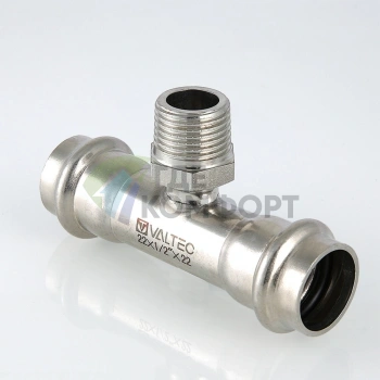 Пресс-тройник с наружной резьбой 18 х 3/4 х 18 мм из нержавеющей стали VTi.933.I.180518 VALTEC (ВАЛТЕК) - фото 2