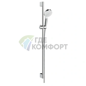 Душевой набор HG Crometta Vario Unica: штанга 900 мм, ручной душ и функция 2jet Rain (26536400) - фото 1