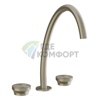 GESSI Origini Высокий смеситель для раковины на 3 отверстия без донного клапана в цвете Finox Brushed Nickel (66016#149) - фото 1