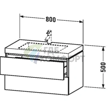 Тумба с раковиной DURAVIT L-Cube 80 см цвет дуб кашемир (LC6927O1111) - фото 2