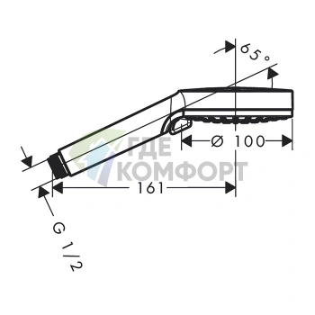 Ручной душ HG Crometta Vario: 2 струи Rain и IntenseRain, белый/хром (26332400) - фото 2