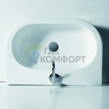 Раковина Kerasan Flo 70x42 с отверстием под смеситель белого цвета (315001*1) - фото 1