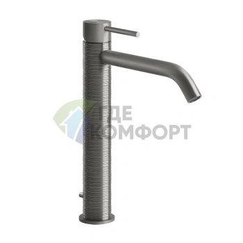 Смеситель для раковины GESSI высокий на 1 отверстие с донным клапаном — матовый хром (54303#239) - фото 1