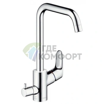 Смеситель для кухни Hansgrohe Focus с поворотным изливом и запорным вентилем (31823000) - фото 1