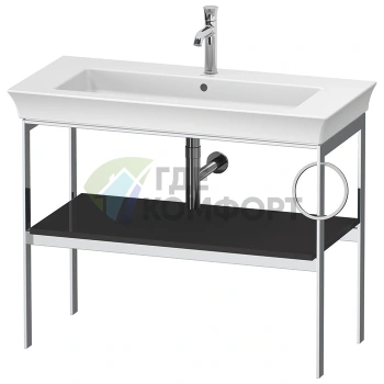 Консоль напольная Duravit White Tulip с полкой, цвет Graphite HighGloss (WT4544RH1H1) - фото 1