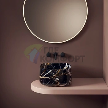 Раковина настольная Artceram Quadro 43x43 см Portoro Gold (COL006 48 00) - фото 1