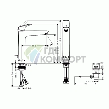 Смеситель для раковины Hansgrohe Logis на одно отверстие с донным клапаном, хром (71090000) - фото 2