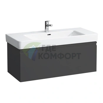 Тумба под раковину LAUFEN PRO S 1010 мм, графит, с ящиком (4.8355.2.096.480.1) - фото 1