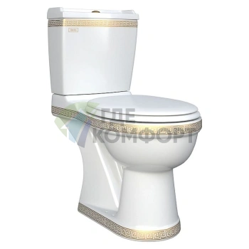 Унитаз-компакт Della Antler Super Plus Versace Gold с микролифтом - фото 1