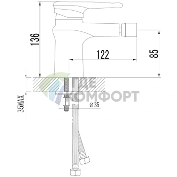 Смеситель для биде Lemark Status LM4408C хром - фото 2