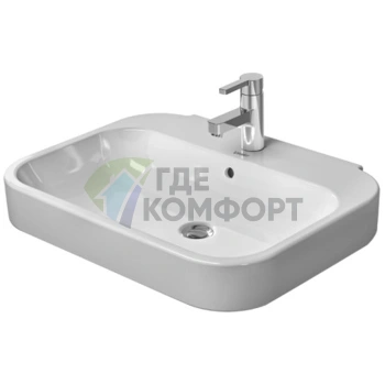 Раковина Duravit Happy D2 650x500 мм с тремя отверстиями, белая (2316650030) - фото 1