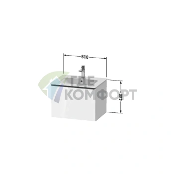 Тумбочка подвесная Duravit D-Neo 440x610x462, 1 ящик, белый высокоглянцевый (DE426102222) - фото 2