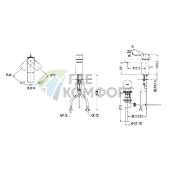 Смеситель для раковины TOTO SG/Jewelhex с системой Comfort Glide и донным клапаном в хроме (TLG02301R) - фото 2