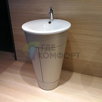 Тумба напольная Duravit Starck 1 600x560x825 мм для раковины, 2 двери, полка, матовый тауп (S1952006060) - фото 1
