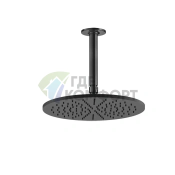 GESSI INCISO Шарнирная потолочная душевая головка, цвет Black XL, вылет 300 мм, длина под заказ (105-1855 мм) (58250#299) - фото 1