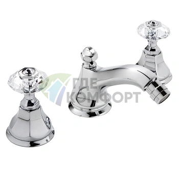Смеситель для биде Nicolazzi Teide с ручками Crystal Handle, хром (1915CR15) - фото 1
