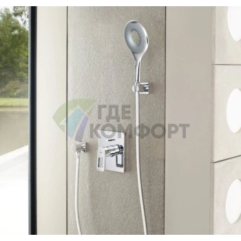 Смеситель Grohe Quadra для ванны с душем, настенный монтаж - фото 4