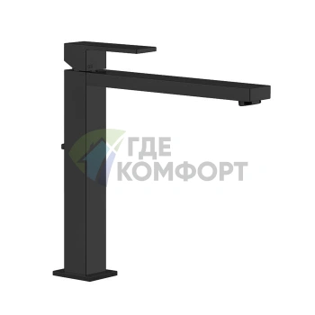 Смеситель для раковины Gessi Rettangolo с донным клапаном и высоким изливом в черном цвете (11923#299) - фото 1