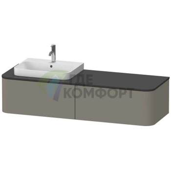 Подвесная тумба Duravit Happy D.2 Plus SX 1600 мм, Stone Grey Satin Matt, 2 ящика (HP4944L9292) - фото 1