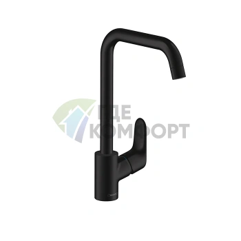 Смеситель для кухни Hansgrohe Focus с поворотным изливом, черный матовый (31820670) - фото 1