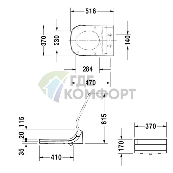 Сиденье-биде Duravit SensoWash Starck для унитаза Happy D с пультом ДУ, белое (610300002000300) - фото 2